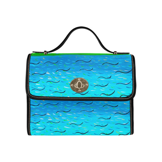 Seascape All Over Print Canvas Bag (Model 1641)(Black)