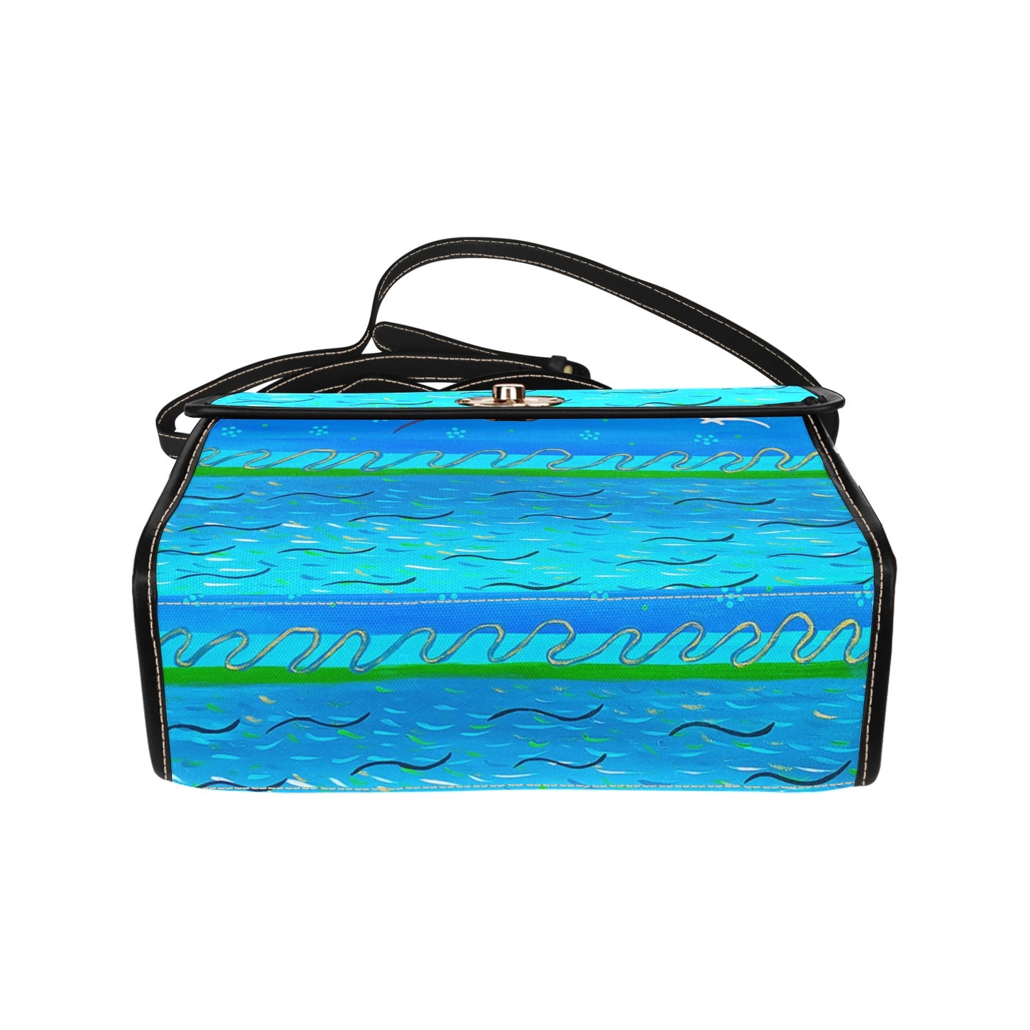 Seascape All Over Print Canvas Bag (Model 1641)(Black)