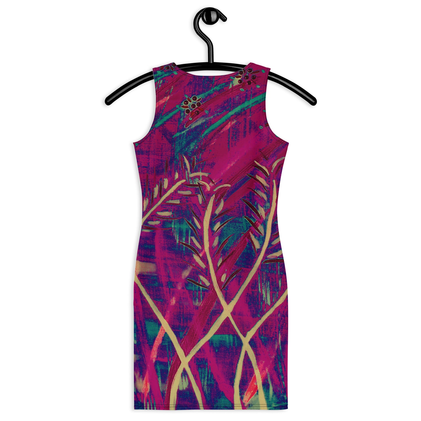 Bodycon Dress - Deep Grasses at night