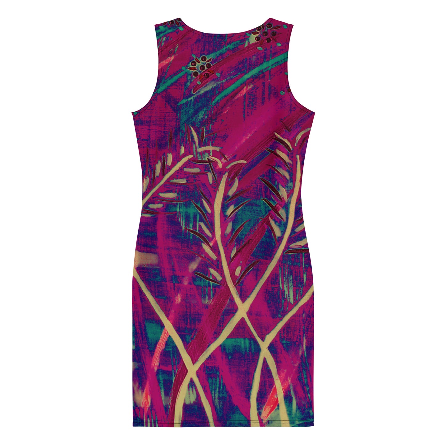 Bodycon Dress - Deep Grasses at night