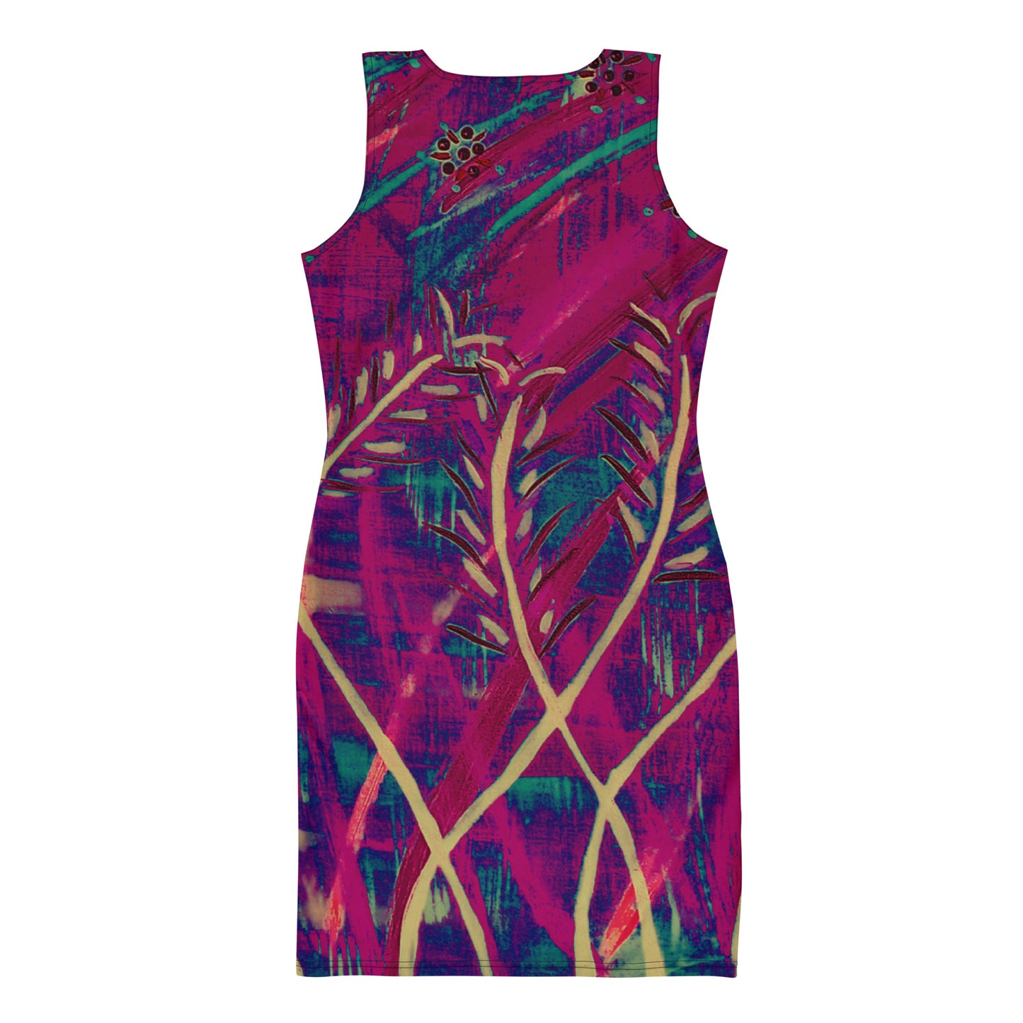 Bodycon Dress - Deep Grasses at night