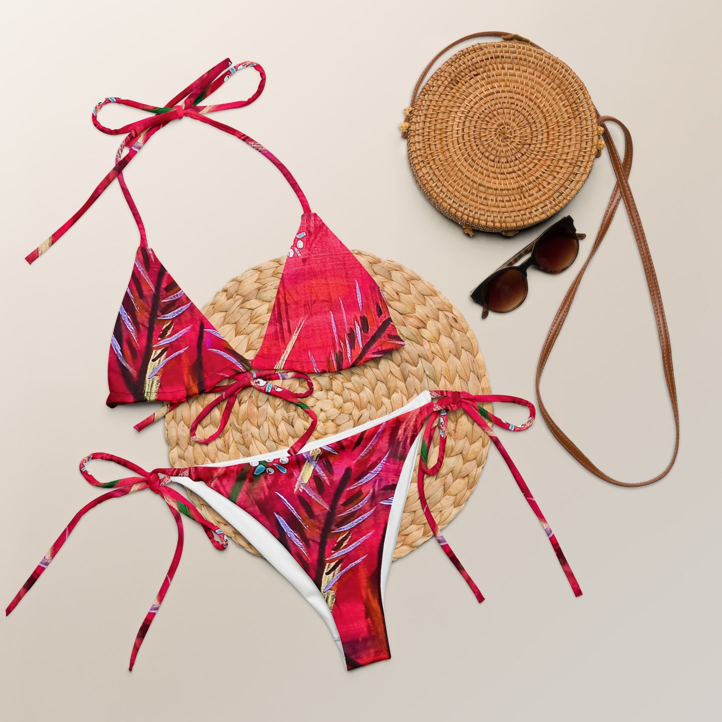 Recycled string bikini - Bush Grasses