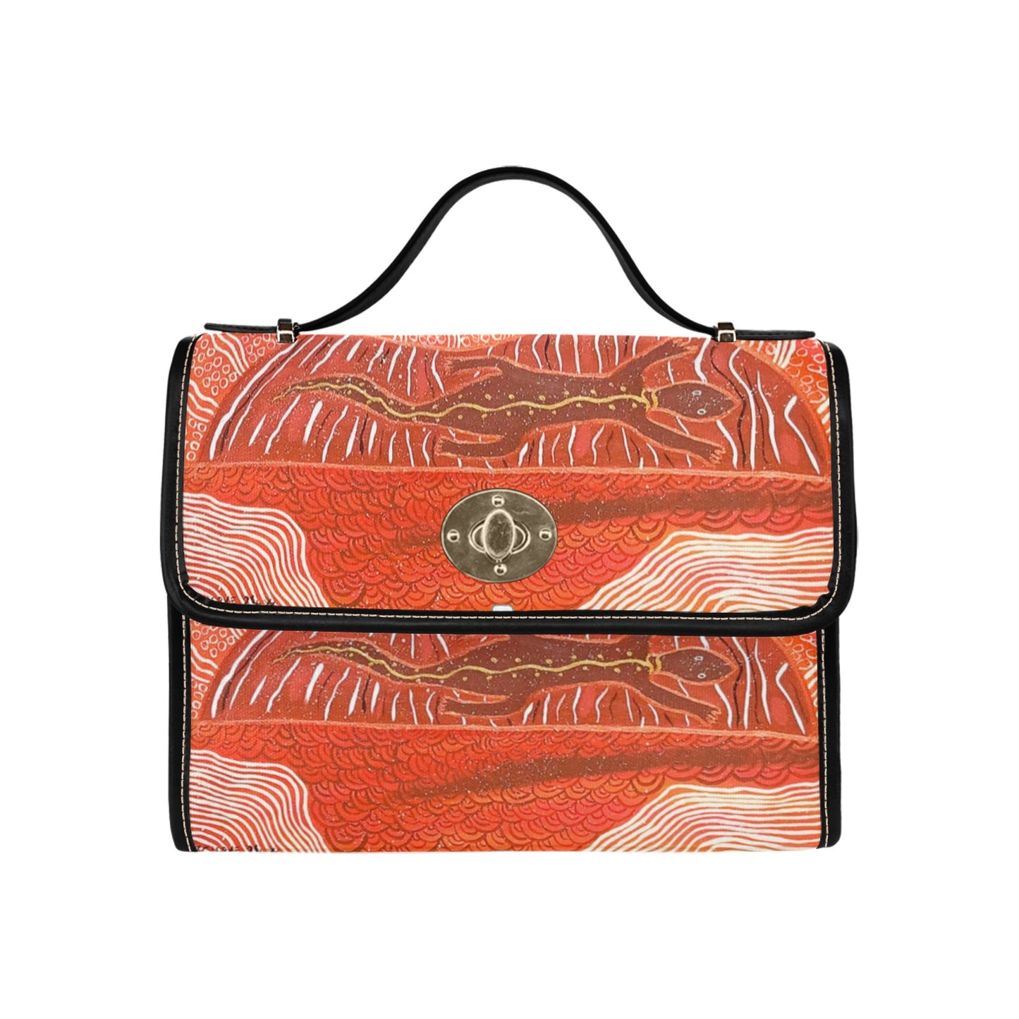 Goanna Fella Sunbaking on Solid Rock All Over Print Canvas Bag (Model 1641)(Black)