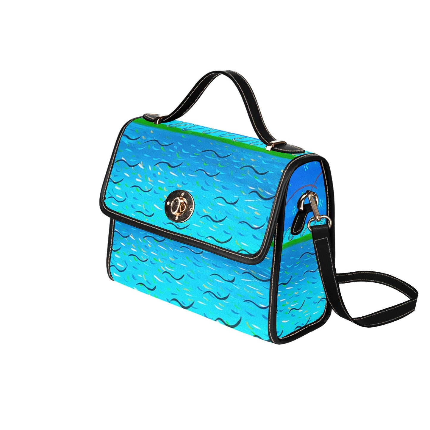 Seascape All Over Print Canvas Bag (Model 1641)(Black)