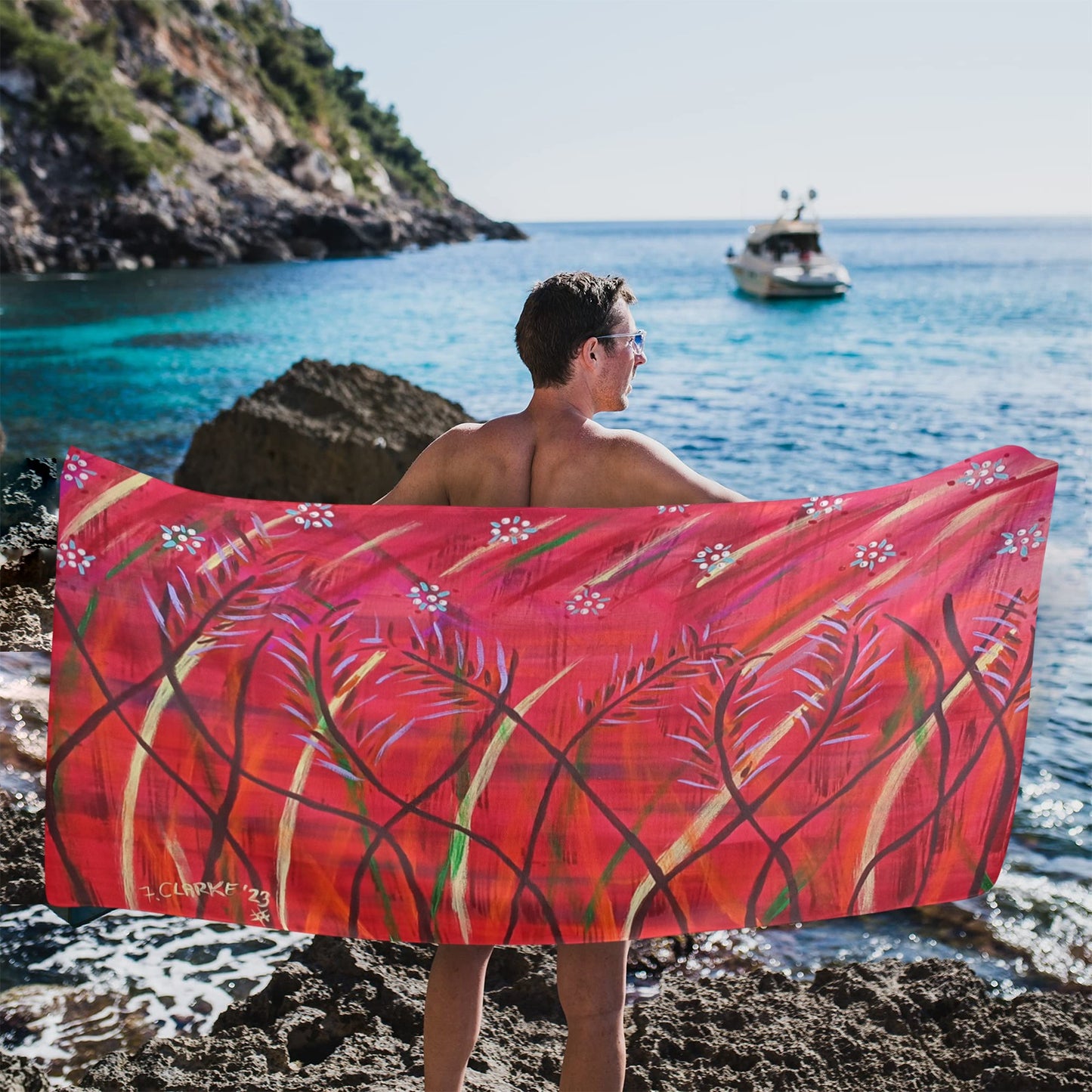Grasses at Night FCD Beach Towel 31"x71"(NEW)(Made in AUS)