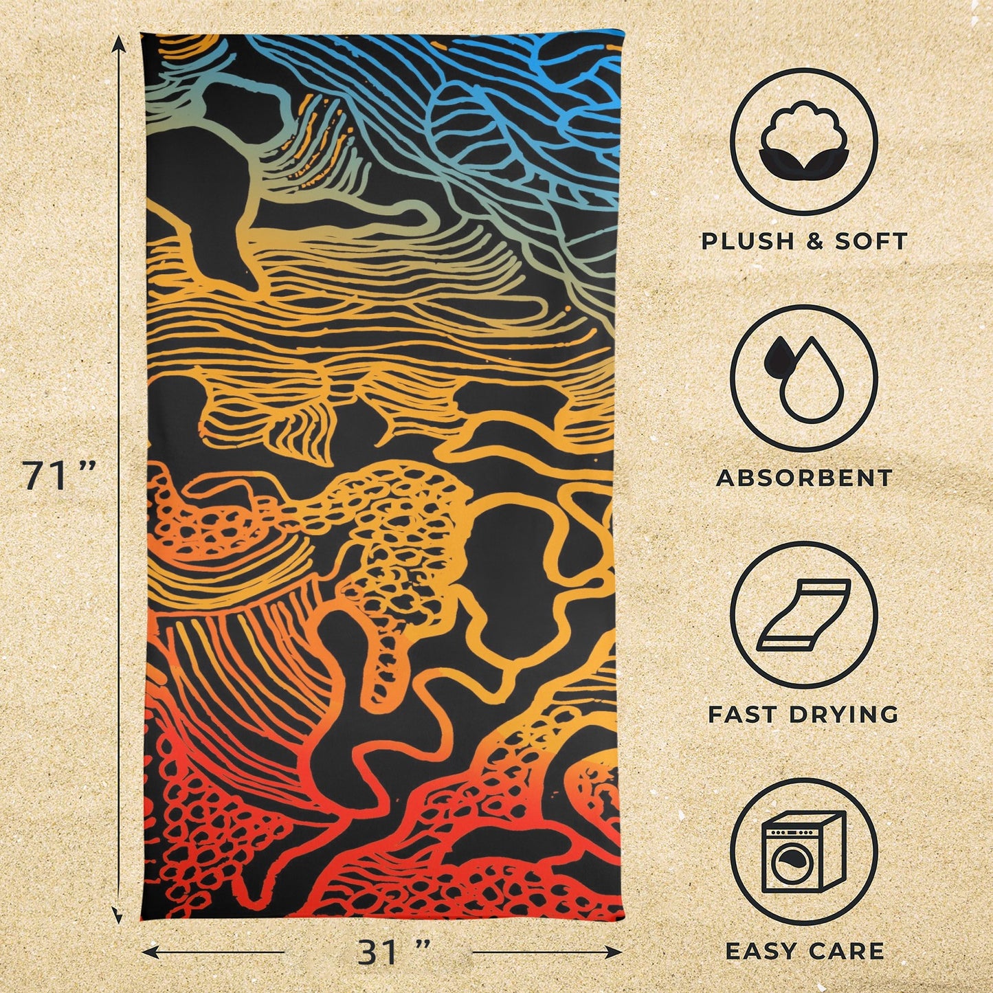 My Country Beach towel Beach Towel 31"x71"(NEW)(Made in AUS)