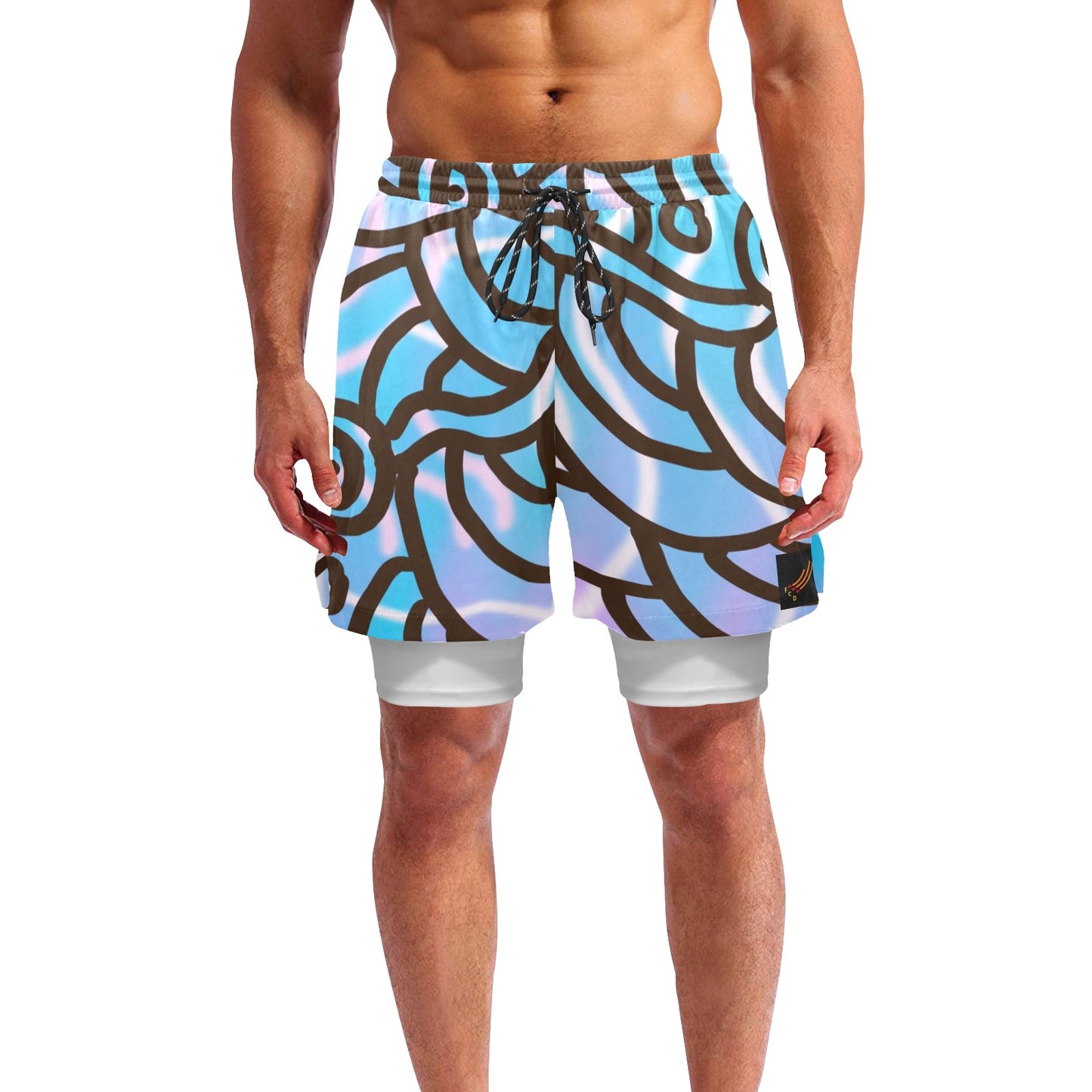 Mens Blue Shorts with Liner