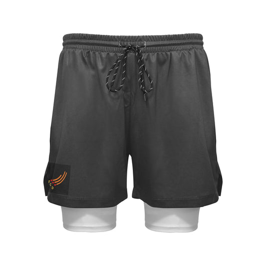 Men's Black Sports Shorts with Liner