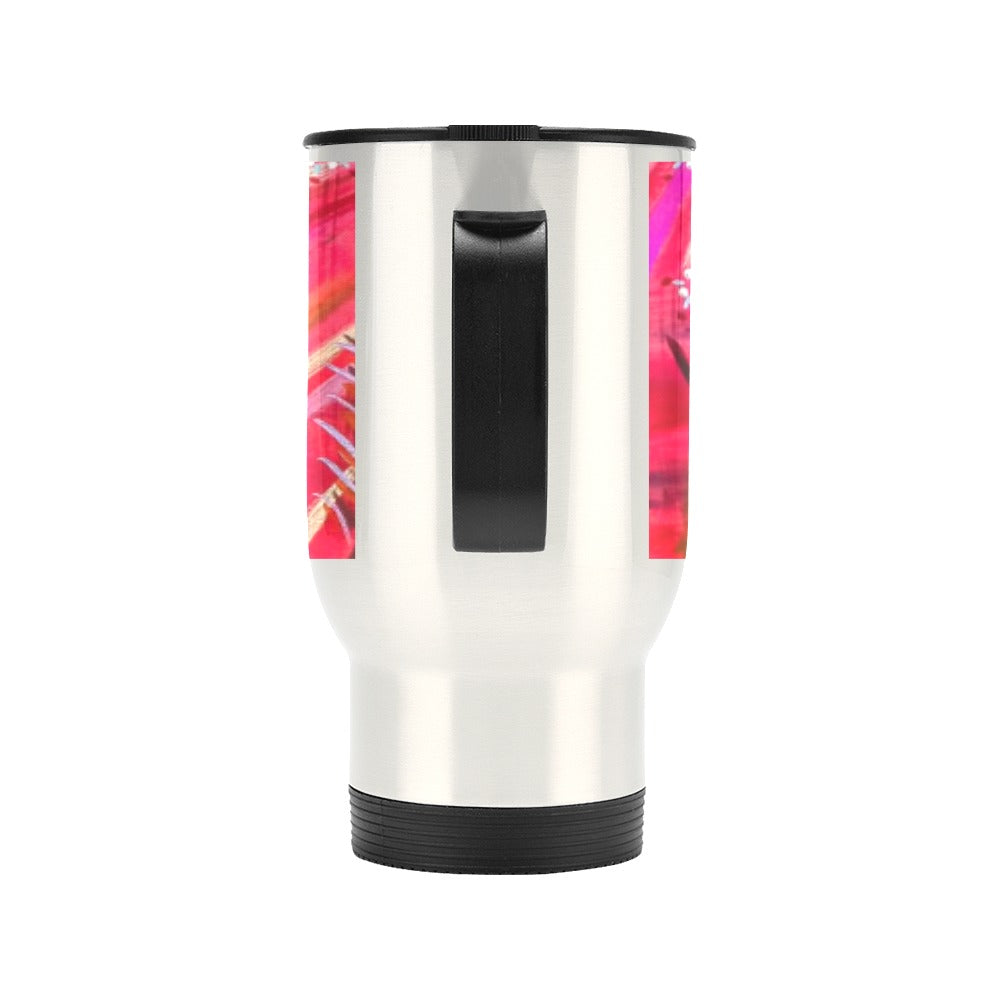 Summer and Grasses travel Mug Travel Mug(Silver)(14OZ) (Made In AUS)